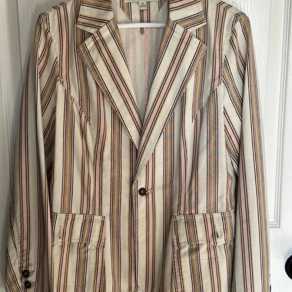 Vintage Tommy Hilfiger blazer/jacket, striped, size 10, 100% cotton, spring - Picture 9 of 9
